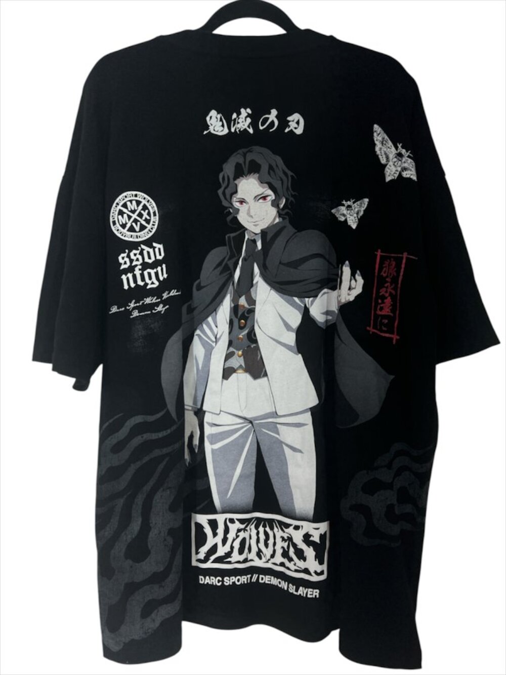 Darc Sport x Demon Slayer Muzan Kibutsuji Side By Side Oversized Tee Black NWOT